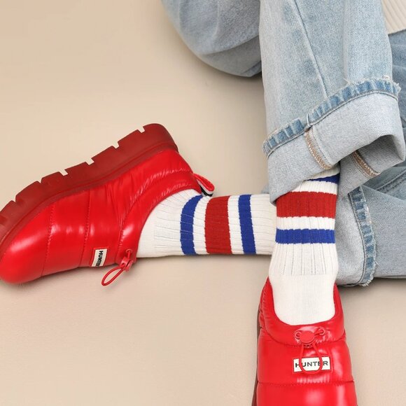 NEW HUNTER Madison Water Resistant Booties in red for women 1025 4m2 - Picture 10 of 10